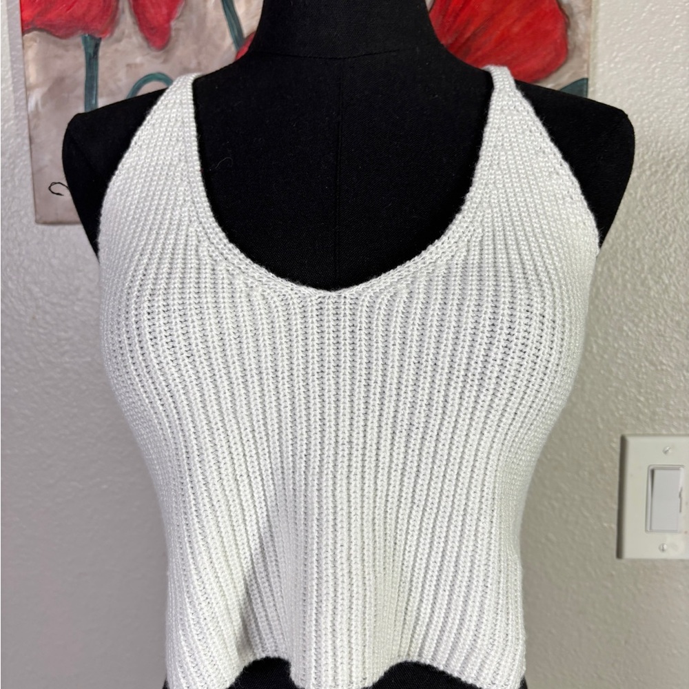 SHEIN Cream Knit Tank Top